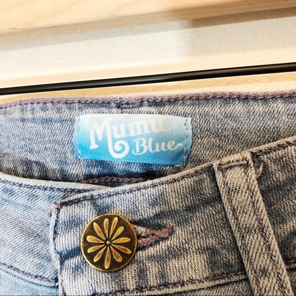 MUMU Blue Cropped Farrah Trouser retro high waist - Picture 10 of 12